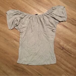 New York & Co Women's Off-Shoulder Blouse - Light Gray